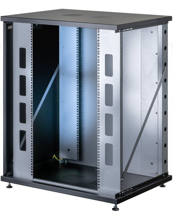 Armadio Rack 19" a Muro 16U P600 L800 Porta Vetro Nero - Techly Professional I-CASE EW-2816BK6