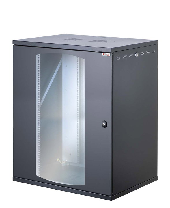 Armadio Rack 19" a Muro 16U P600 L800 Porta Vetro Nero - Techly Professional I-CASE EW-2816BK6
