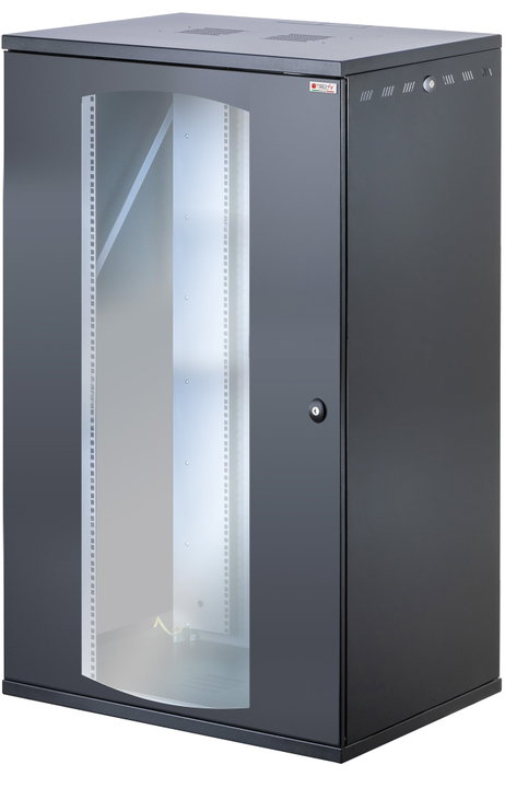 Armadio Rack 19" a Muro 22U P600 L800 Porta Vetro Nero - Techly Professional I-CASE EW-2822BK6