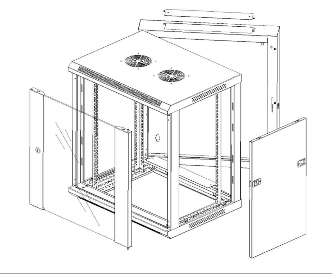 Armadio Rack 19'' a muro 15 unità due sezioni Grigio - Intellinet I-CASE EW-3015G