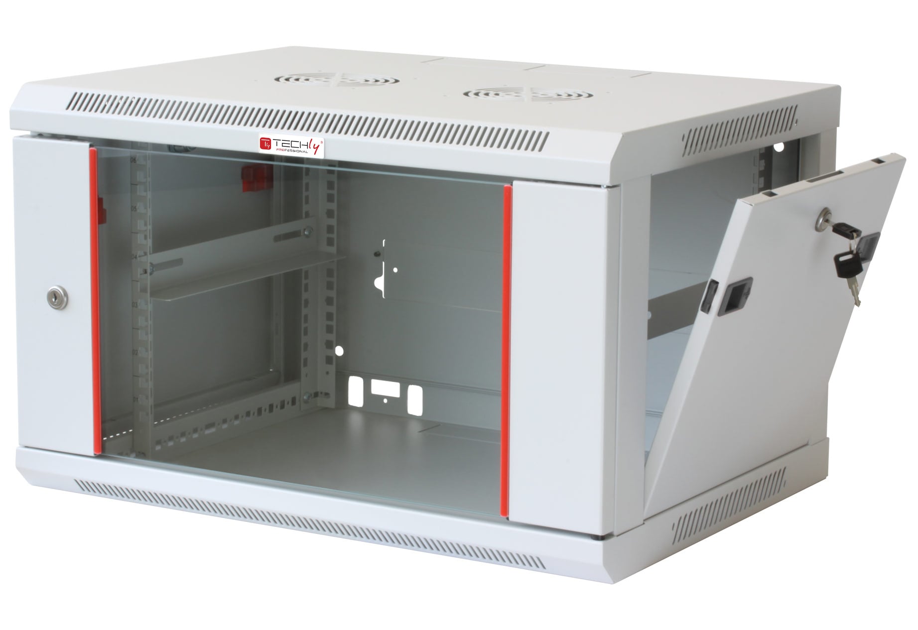 Armadio Rack 19'' a muro 9 unità sezione unica prof. 450mm Grigio - Techly Professional I-CASE EWT-2409G