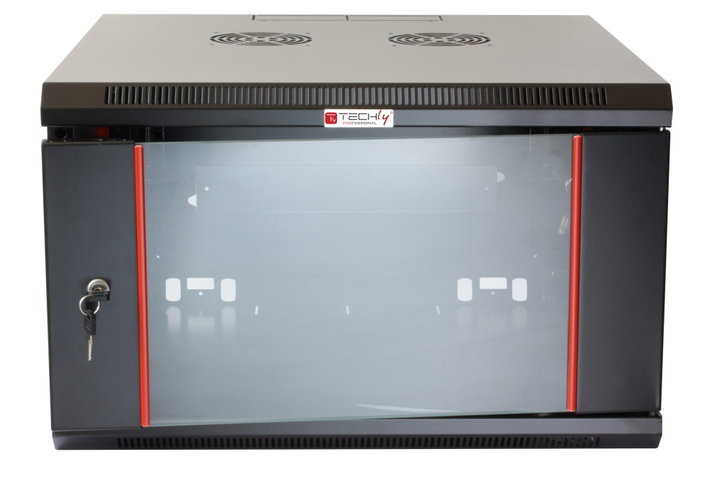 Armadio Rack 19'' a Muro 12 Unità Sezione Unica Prof. 450mm Nero - Techly Professional I-CASE EWT-2412B