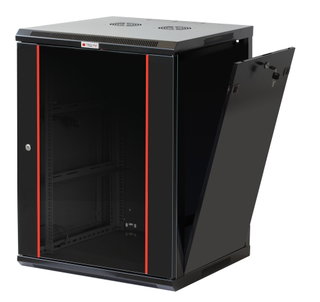 Armadio Rack 19" a muro 15 unità sezione unica prof. 450 mm Nero - Techly Professional I-CASE EWT-2415B