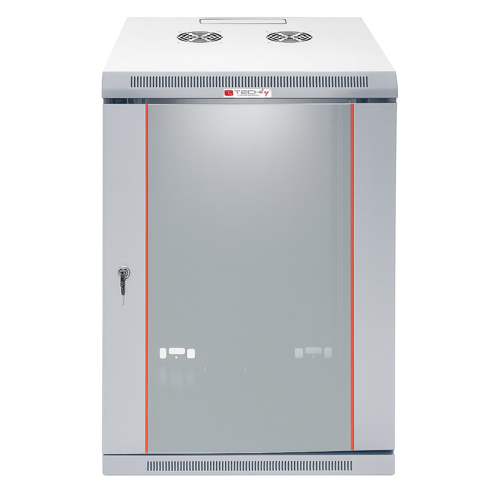Wall-mount Rack Cabinet 19" 15 units single section depth 450 mm Gray - Techly Professional I-CASE EWT-2415G