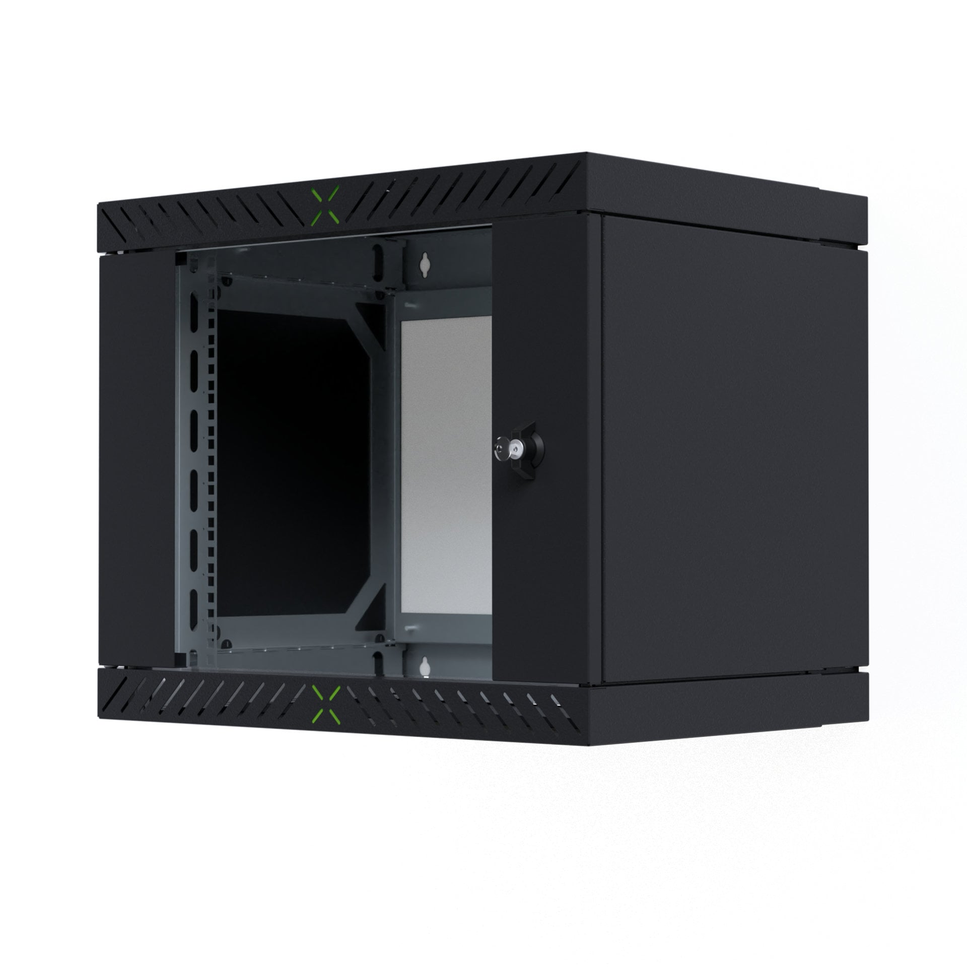 19" Wall-Mount Rack Cabinet 9U Unassembled Depth 400-600 mm Black - X-Rack I-CASE EWX-2009BK