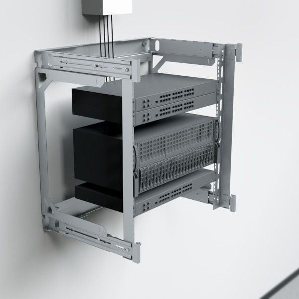 Armadio Rack 19" a Muro 9U da Assemblare Profondità 400-600 mm Nero - X-RACK I-CASE EWX-2009BK
