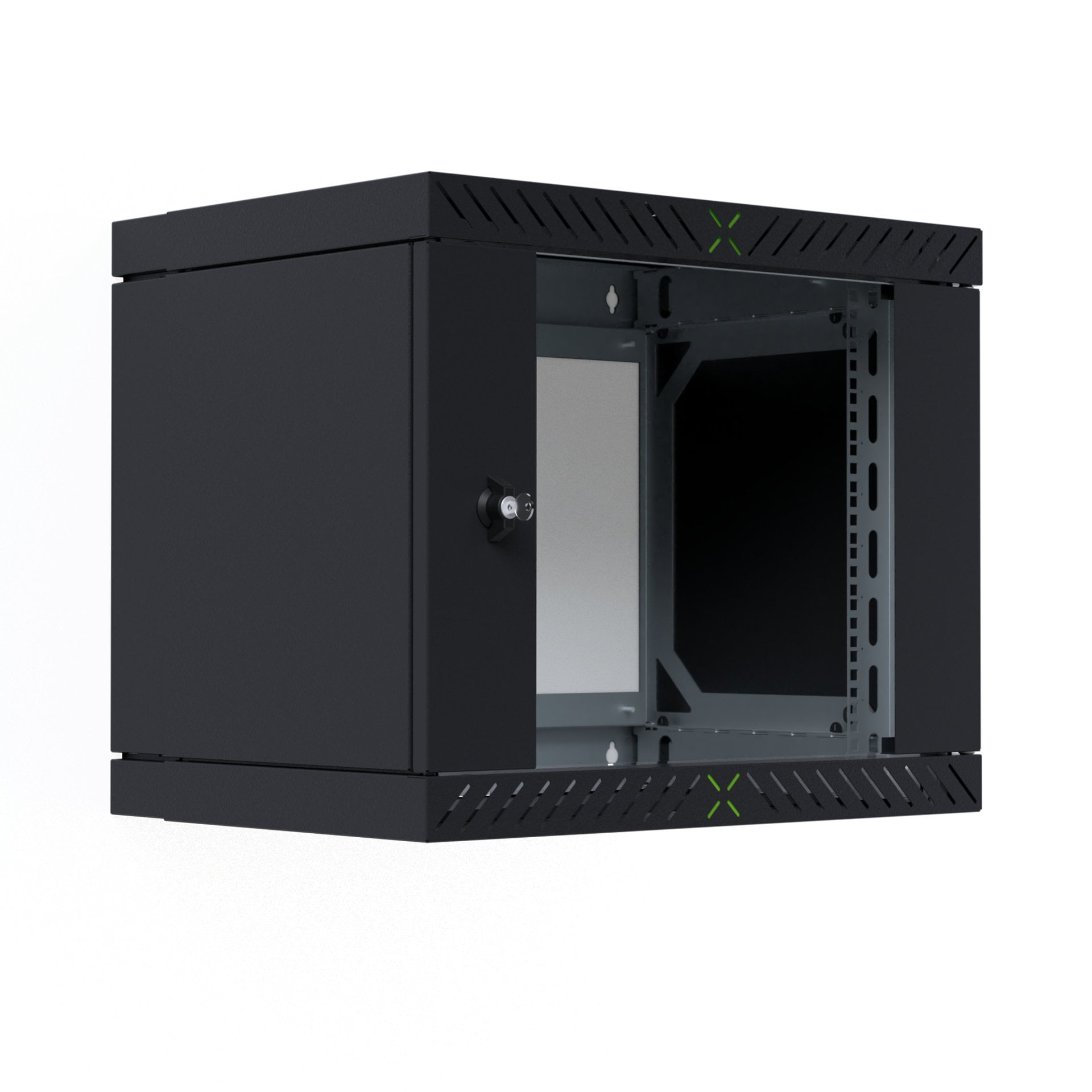 19" Wall-Mount Rack Cabinet 9U Unassembled Depth 400-600 mm Black - X-Rack I-CASE EWX-2009BK