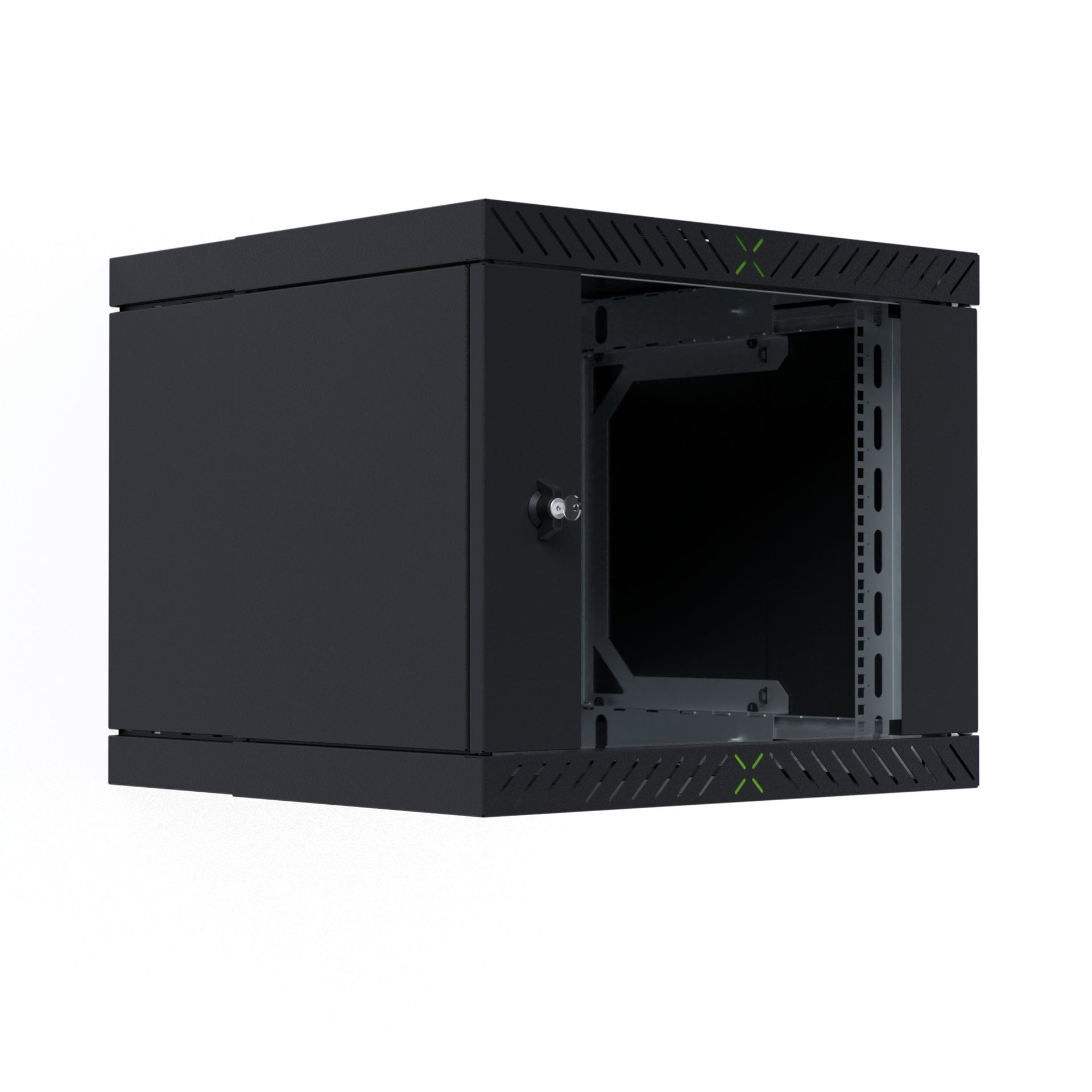 19" Wall-Mount Rack Cabinet 9U Unassembled Depth 400-600 mm Black - X-Rack I-CASE EWX-2009BK