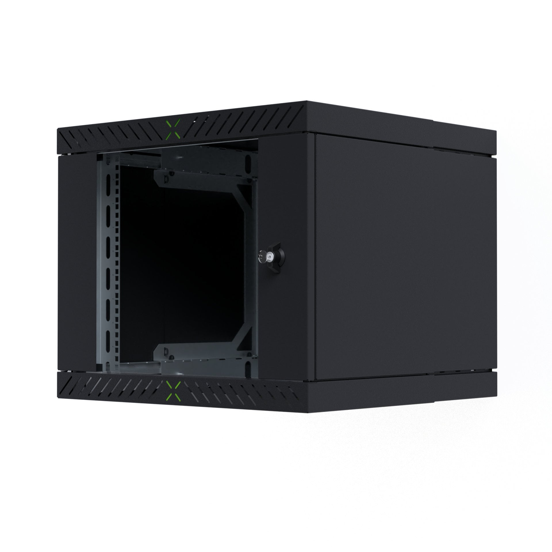 19" Wall-Mount Rack Cabinet 9U Unassembled Depth 400-600 mm Black - X-Rack I-CASE EWX-2009BK