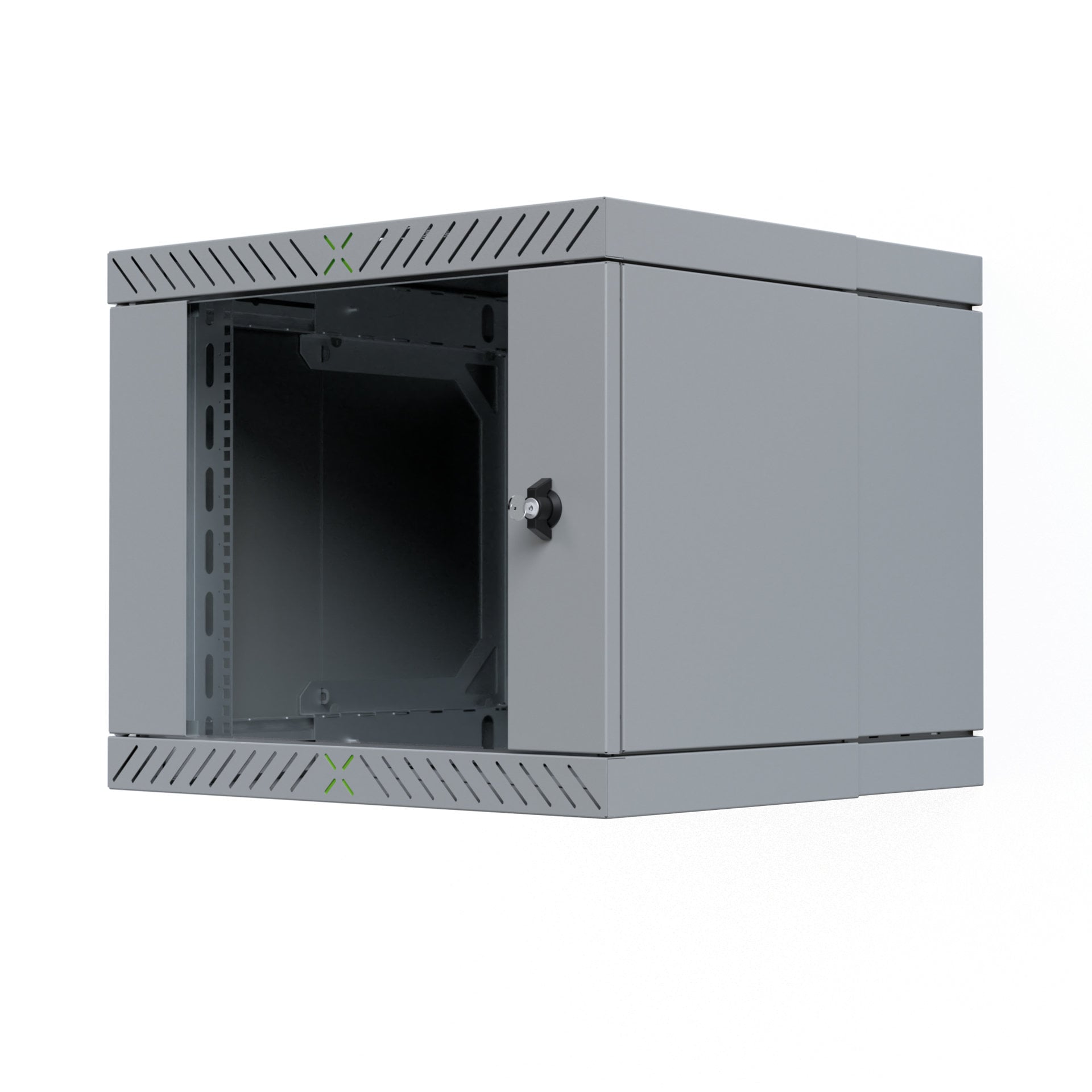 Wall Mount Rack Cabinet 19" 9U Knockdown Depth 400-600 mm Gray - X-RACK I-CASE EWX-2009G