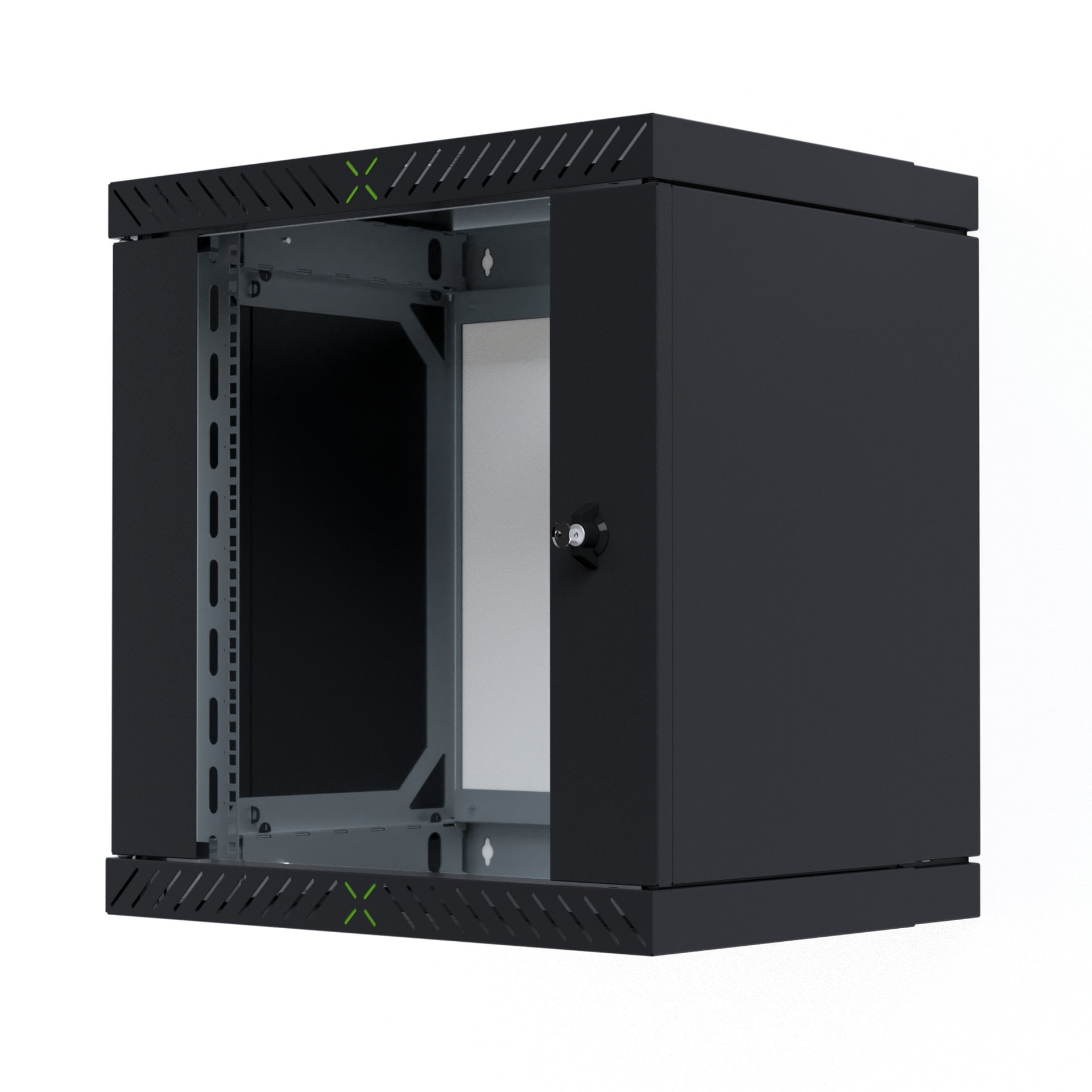 19" Wall Mount Rack Cabinet 12U Unassembled Depth 400-600 mm Black - X-Rack I-CASE EWX-2012BK