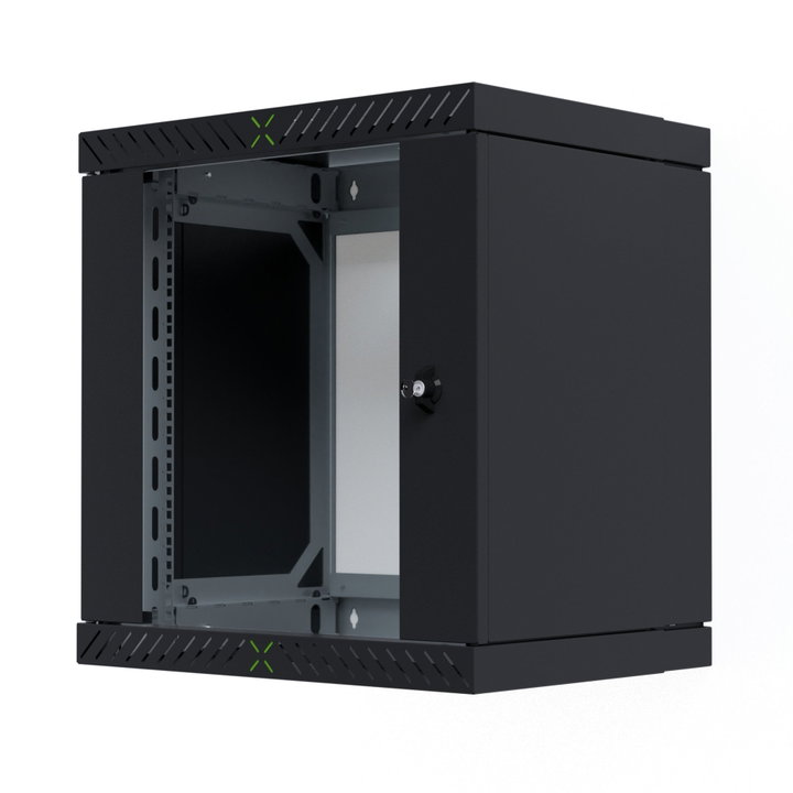 Armadio Rack 19" a Muro 12U da Assemblare Profondità 400-600 mm Nero - X-RACK I-CASE EWX-2012BK