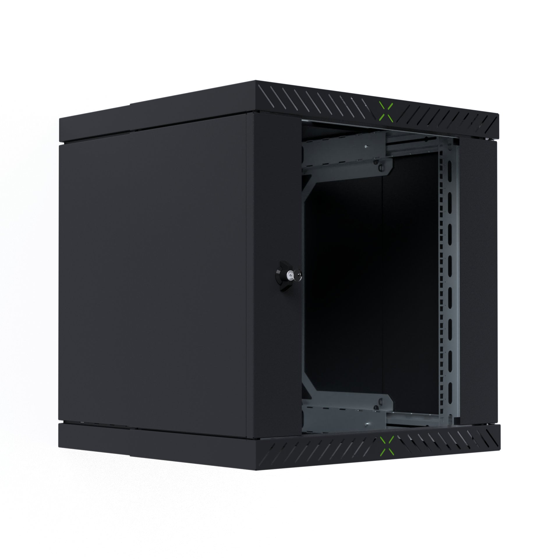19" Wall Mount Rack Cabinet 12U Unassembled Depth 400-600 mm Black - X-Rack I-CASE EWX-2012BK