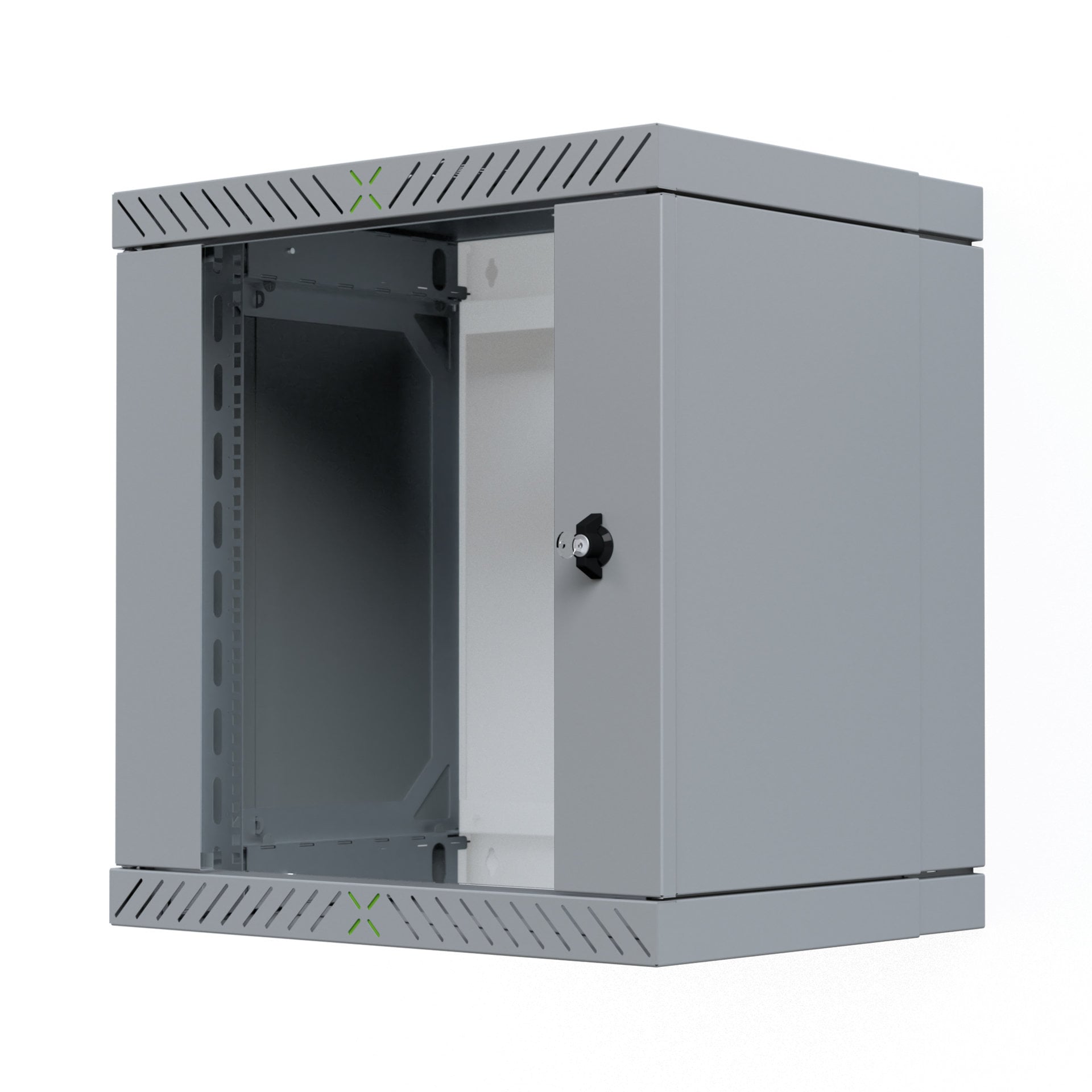 19" Wall Mount Rack Cabinet 12U to be Assembled Depth 400-600 mm Gray - X-Rack I-CASE EWX-2012G