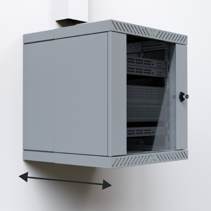 Armadio Rack 19" a Muro 12U da Assemblare Profondità 400-600 mm Grigio - X-RACK I-CASE EWX-2012G