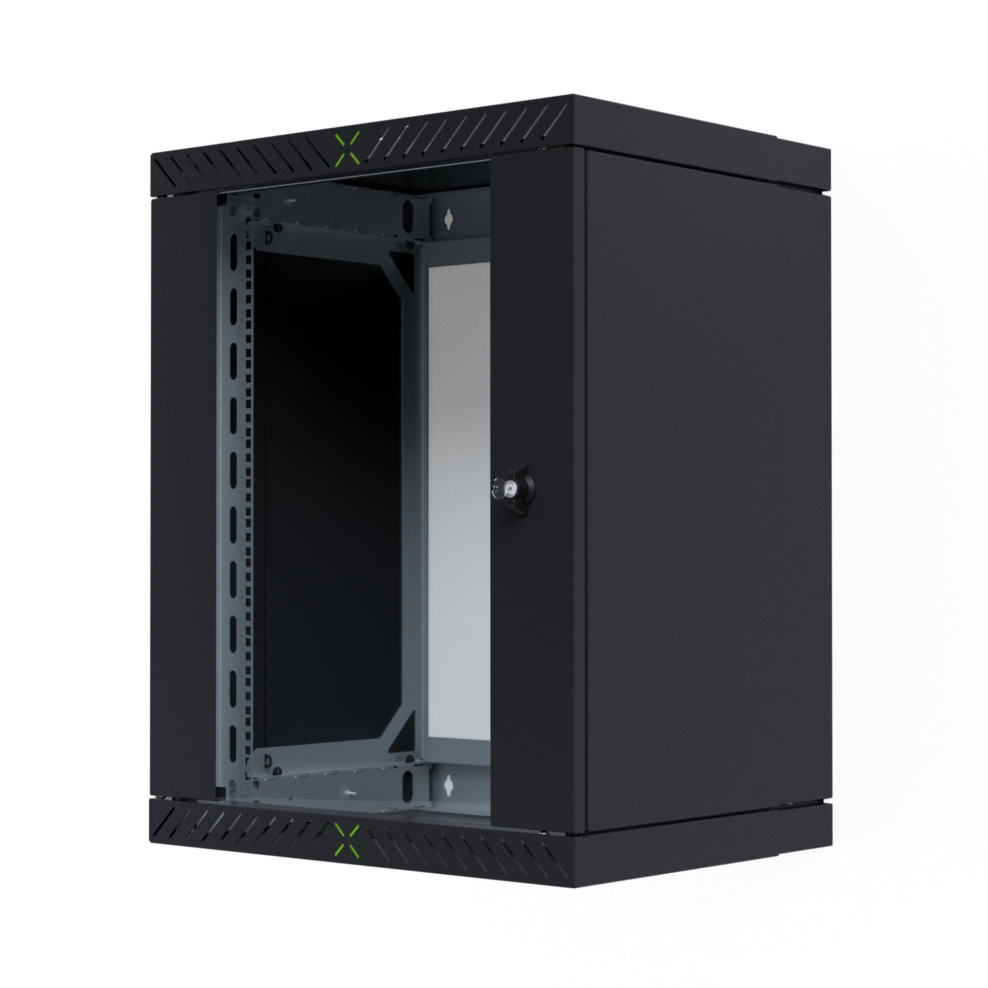 Wall-Mount 19" Rack Cabinet 15U Unassembled Depth 400-600 mm - X-Rack I-CASE EWX-2015BK