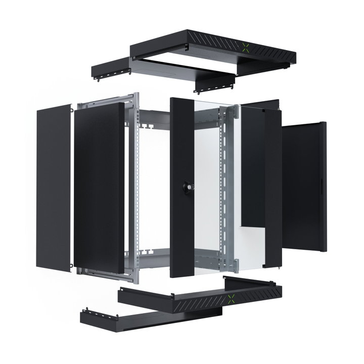 Armadio Rack 19" a Muro 15U da Assemblare Profondità 400-600 mm Nero - X-RACK I-CASE EWX-2015BK