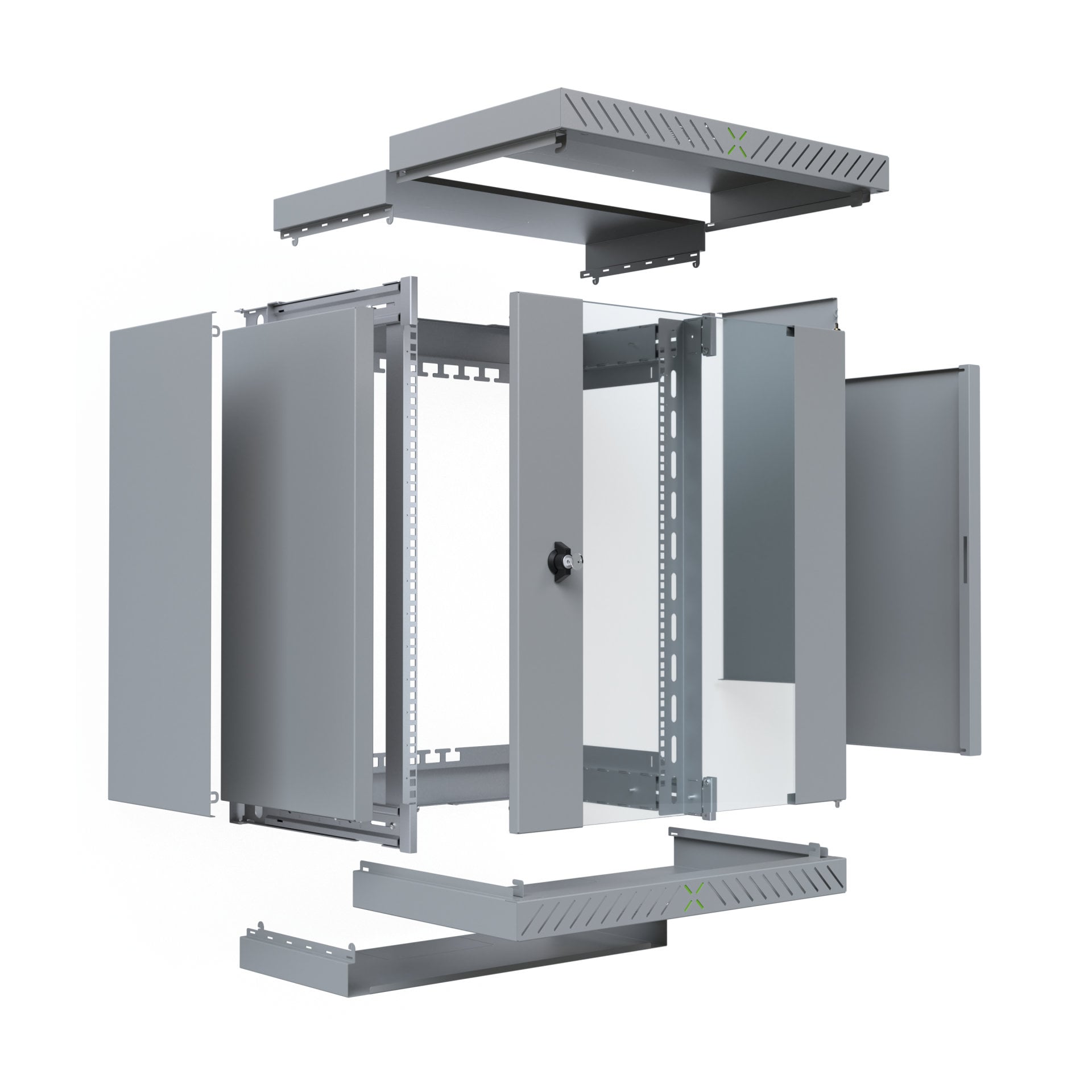 Wall-Mount 19" Rack Cabinet 15U Unassembled Depth 400-600 mm - X-Rack I-CASE EWX-2015G