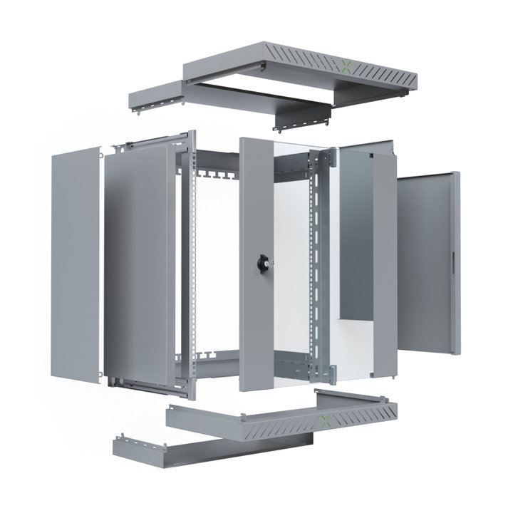 Armadio Rack 19" a Muro 15U da Assemblare Profondità 400-600 mm Grigio - X-RACK I-CASE EWX-2015G