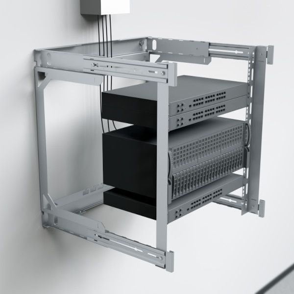 Armadio Rack 19" a Muro 15U da Assemblare Profondità 400-600 mm Grigio - X-RACK I-CASE EWX-2015G