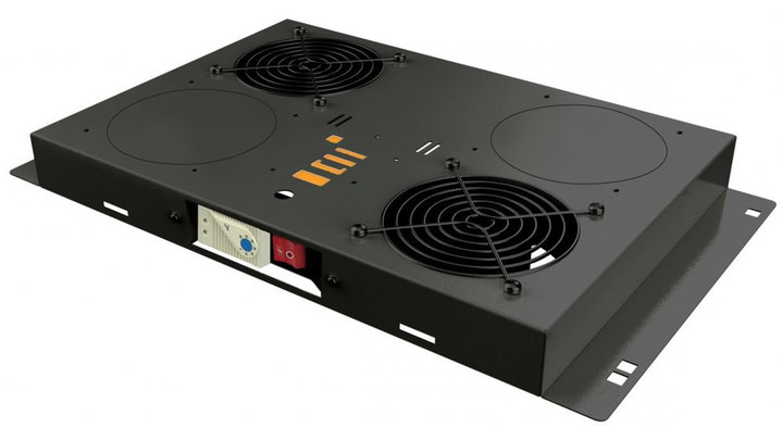 Kit di Ventilazione a Soffitto per Rack 19" 2 Ventole Nero - Techly Professional I-CASE FAN-21TBK