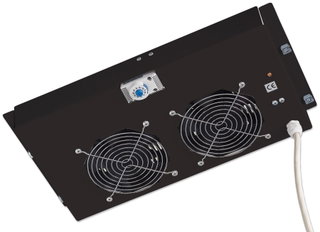 Rack Ceiling Ventilation Kit 19'' 2 Fans Black - Intellinet I-CASE FAN-2BK