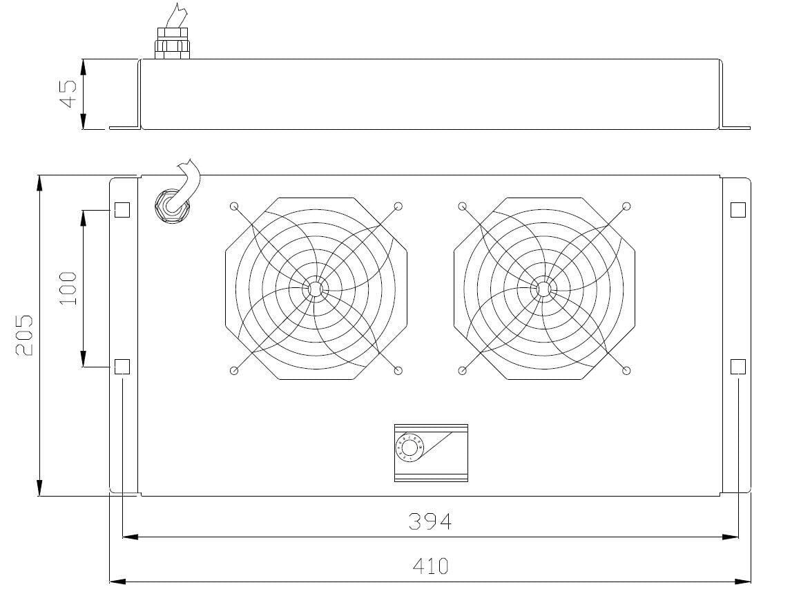 Gruppo di ventilazione a soffitto per Rack 19'' 2 Ventole Nero - Intellinet I-CASE FAN-2BK