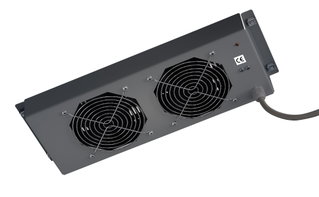 Ceiling Fan Kit 2 Without Thermostat for Rack 19'' Black - Intellinet I-CASE FAN-2STN