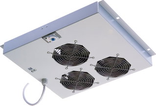 3 Ceiling Fan Unit with Thermostat for Rack Cabinets - Intellinet I-CASE FAN-3