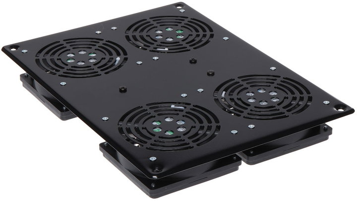 4 Ceiling Fan Unit for Rack 19" NetRack - Techly Professional I-CASE FAN-4FPBK