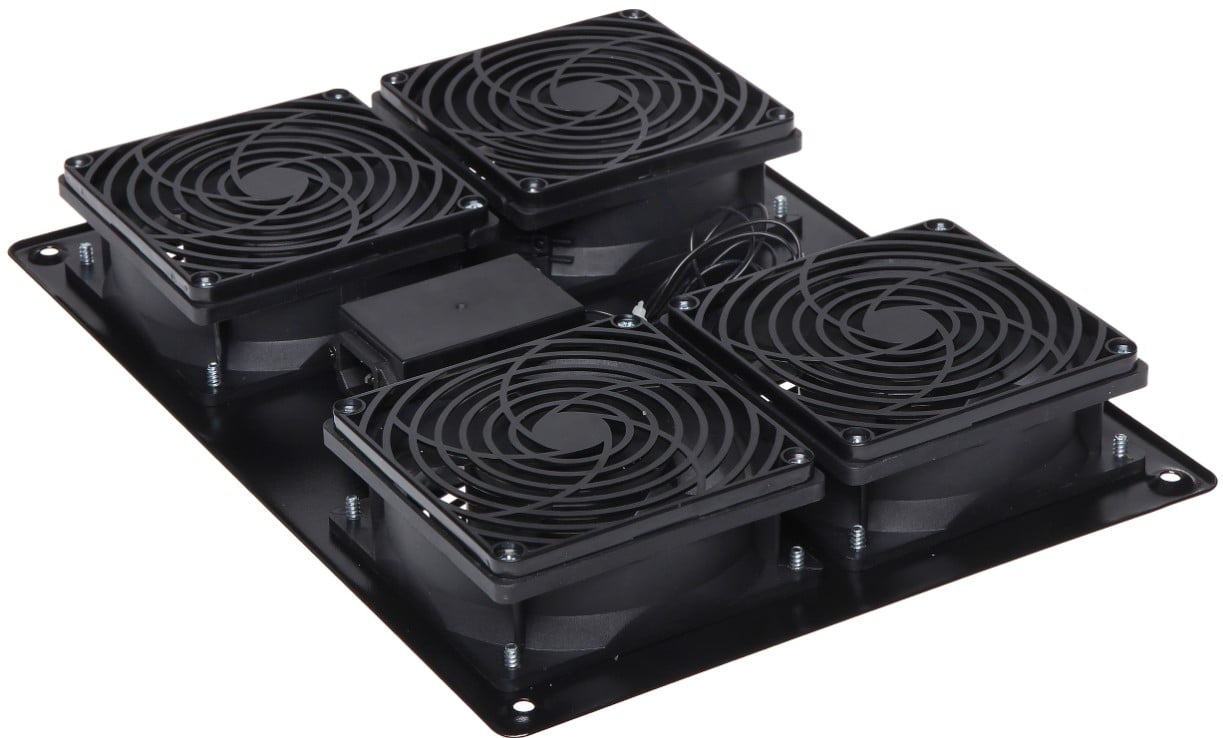 4 rack ceiling fans 19" NetRack - Techly Professional I-CASE FAN-4FPBK