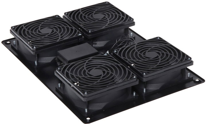 4 Ceiling Fan Unit for Rack 19" NetRack - Techly Professional I-CASE FAN-4FPBK