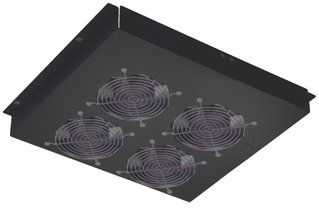 Gruppo di 4 Ventole a Soffitto per Rack 19'' Senza Termostato Nero - Intellinet I-CASE FAN-4STN