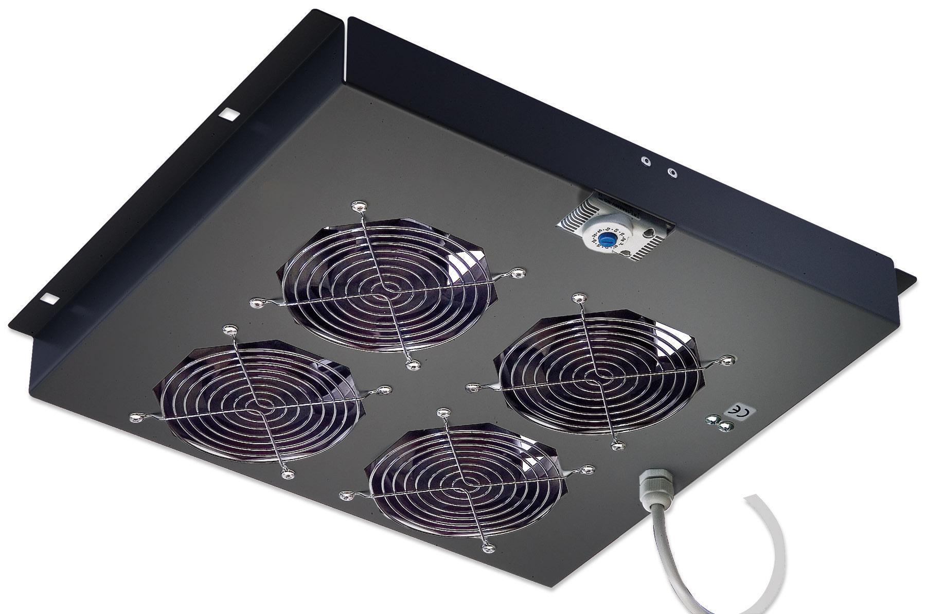 Gruppo di ventilazione a soffitto per Rack 19'' 4 Ventole Nero - Intellinet I-CASE FAN-4TB