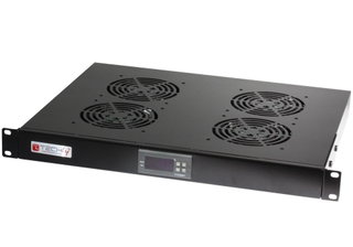 Gruppo 4 Ventole 1U per Rack 19" con Termostato LED Nero - Techly Professional I-CASE FAN-TC4B