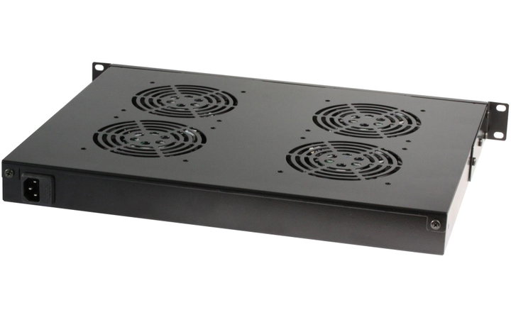 Gruppo 4 Ventole 1U per Rack 19" con Termostato LED Nero - Techly Professional I-CASE FAN-TC4B