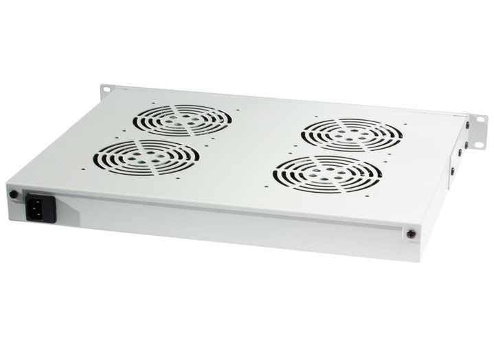 Gruppo 4 ventole 1U per rack 19" con termostato LED grigio - Techly Professional I-CASE FAN-TC4G