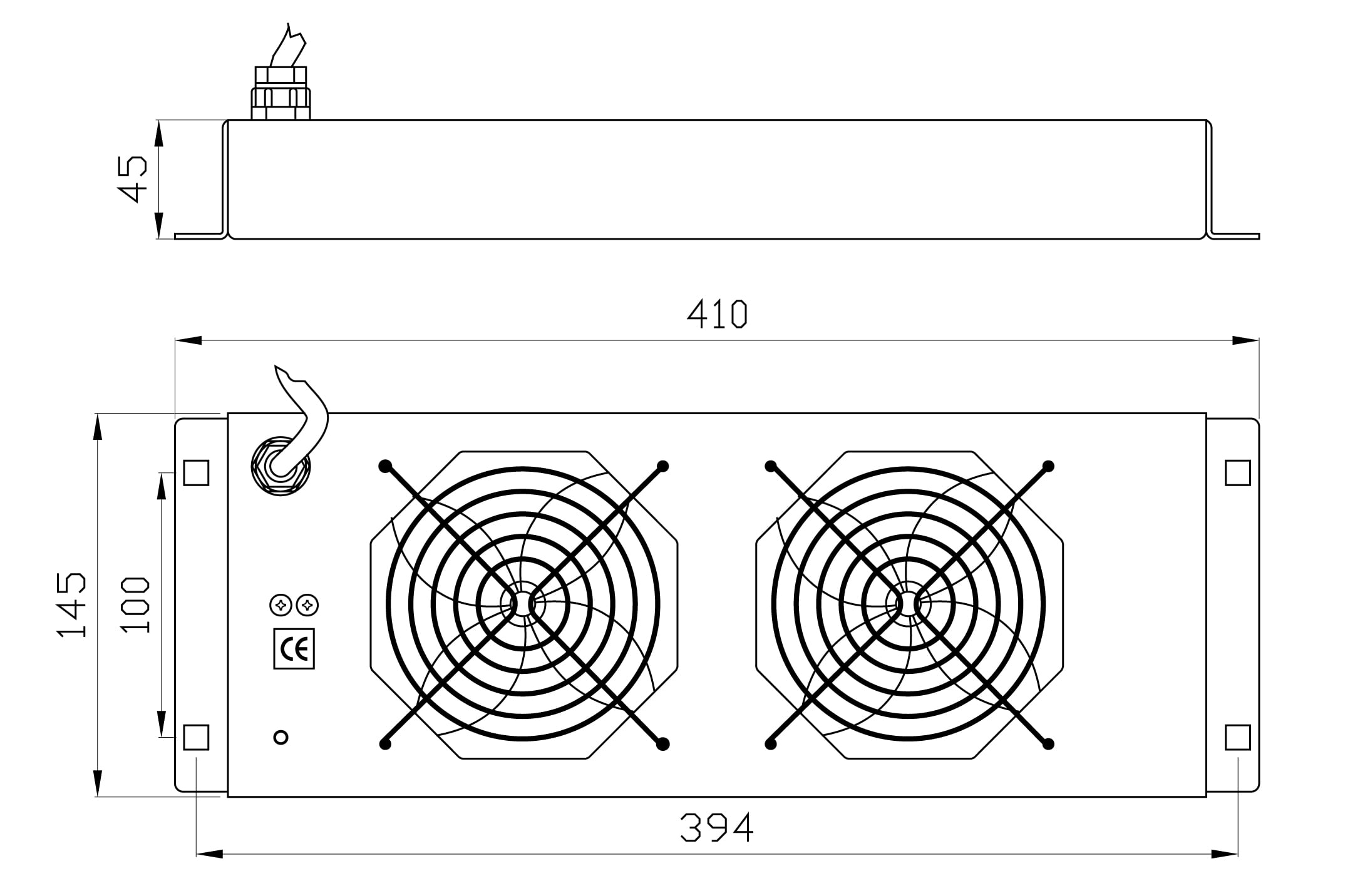 Gruppo di 2 Ventole a Soffitto Senza Termostato per Rack 19'' Grigio - Intellinet I-CASE FAN2-ST