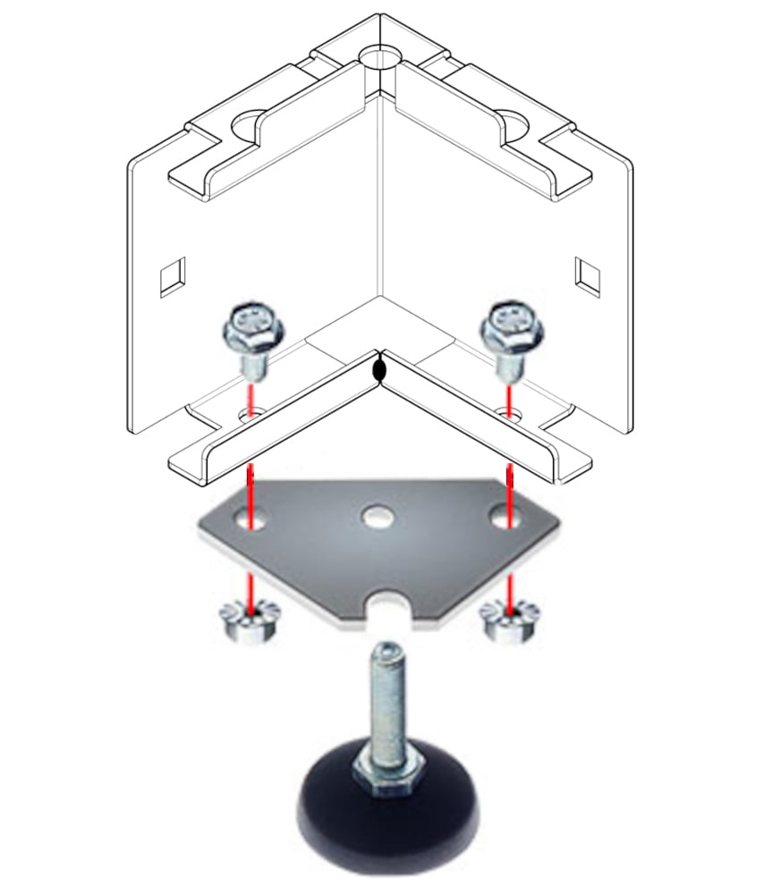 Kit di Montaggio Piedini su Zoccolo - Intellinet I-CASE FEET-ZC