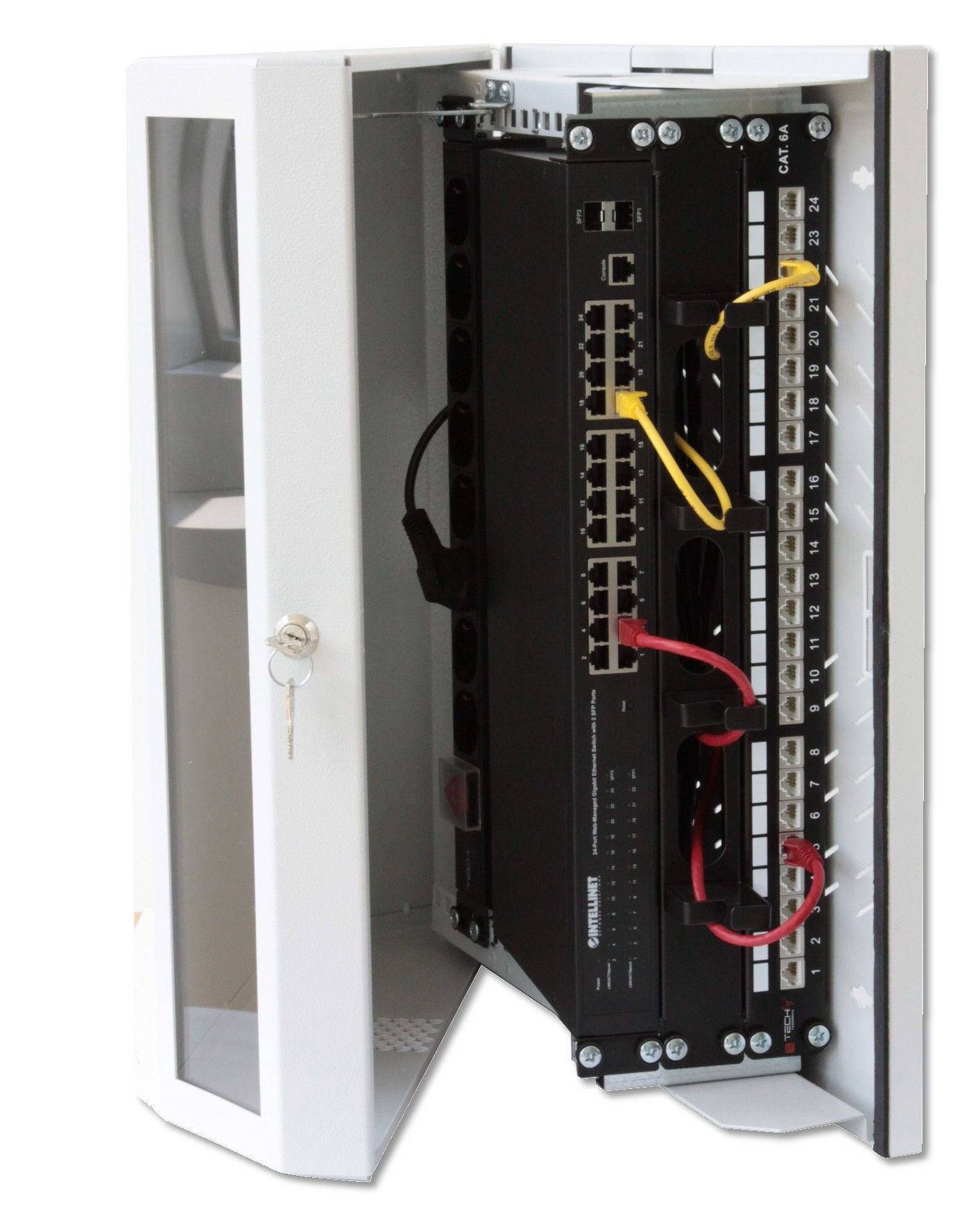 Armadio a muro 19'' Flat 9 Unità Grigio - Techly Professional I-CASE FL-09-BGT