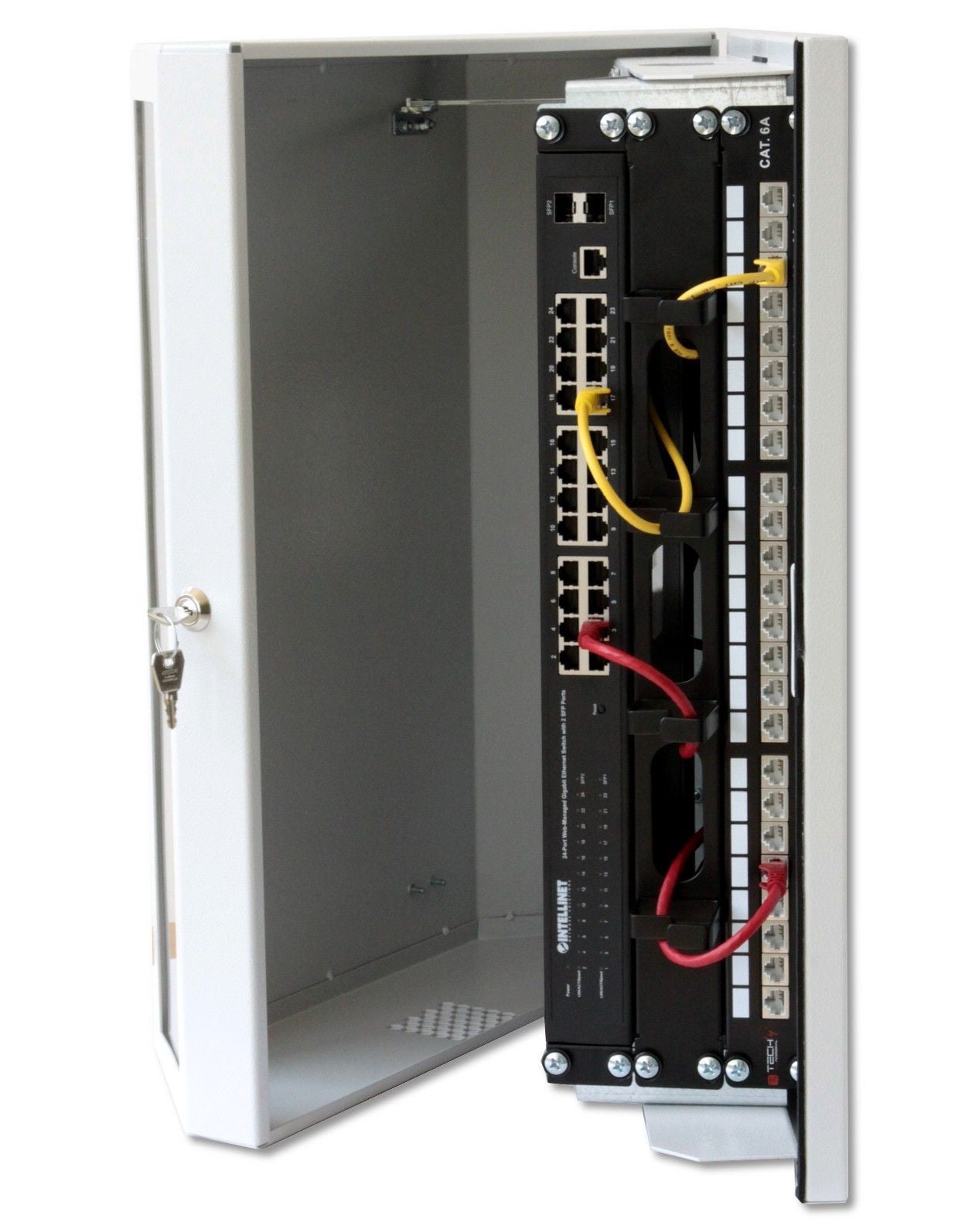 Armadio a muro 19'' Flat 9 Unità Grigio - Techly Professional I-CASE FL-09-BGT