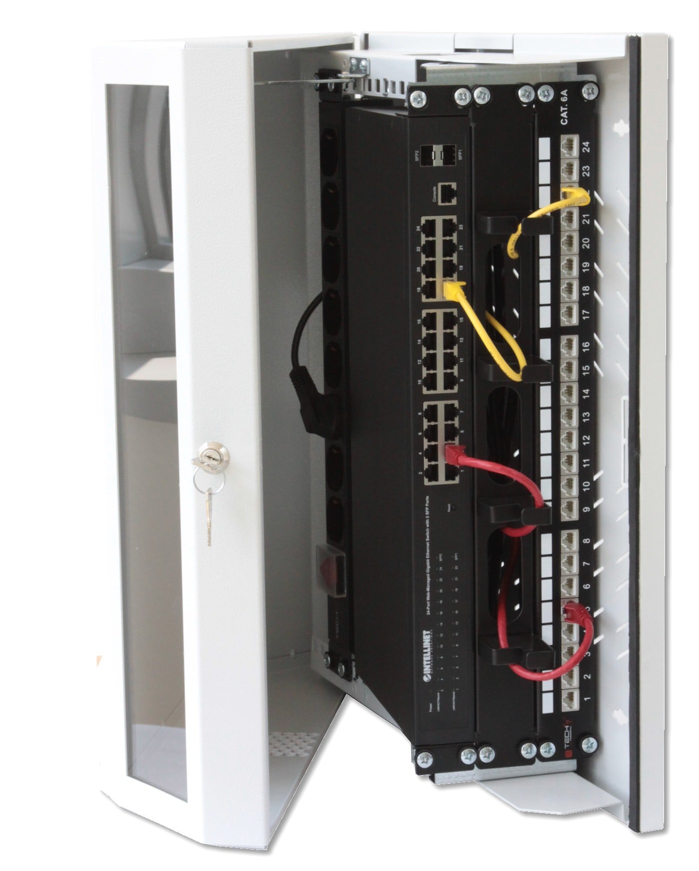 Armadio a muro 19'' Flat 9 Unità Bianco RAL9016 - Techly Professional I-CASE FL-09-WHT2
