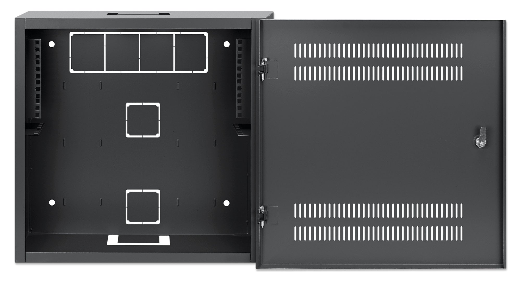 Armadio 19'' a muro a basso profilo con montanti orizzontali 4U e verticali 2U - Intellinet I-CASE FL-4X2BKI