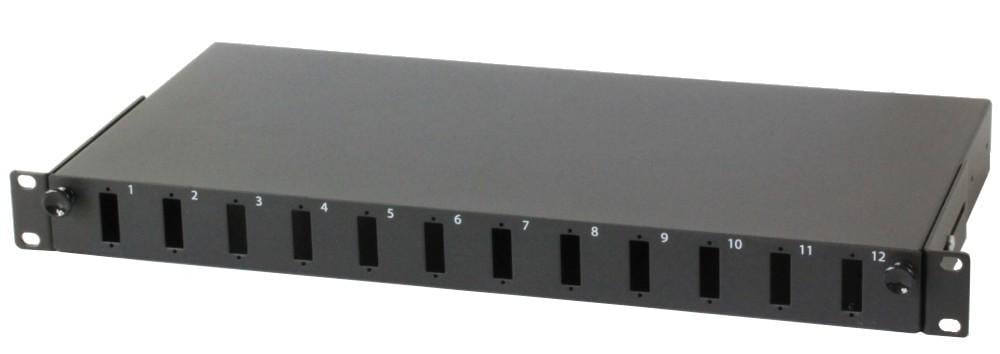 Cassetto Rack 19'' Fibra Ottica 12 porte SC Duplex Nero - Intellinet I-CASE FO-12SCD