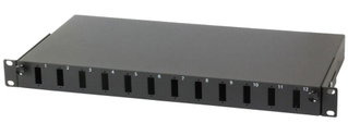 Fiber Optic Rack Drawer 19" 12 SC Duplex ports Black - Intellinet I-CASE FO-12SCD