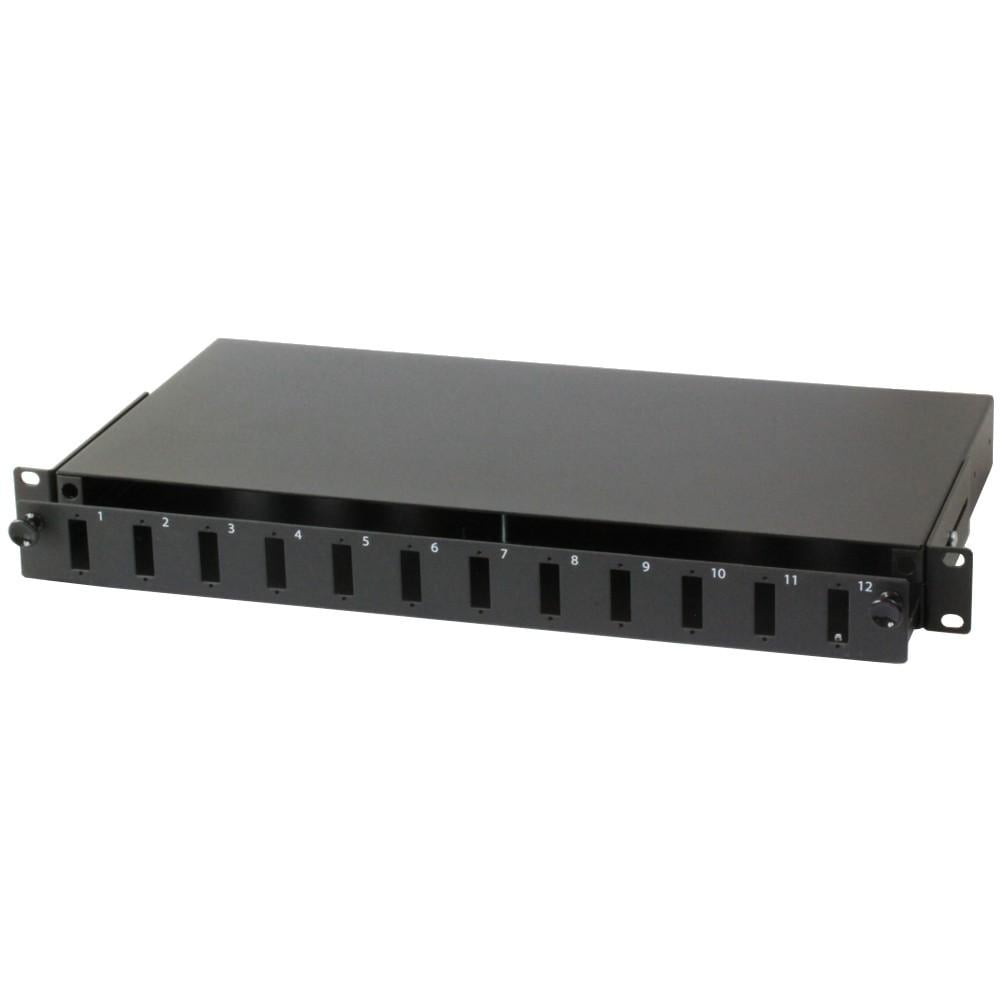 Cassetto Rack 19'' Fibra Ottica 12 porte SC Duplex Nero - Intellinet I-CASE FO-12SCD