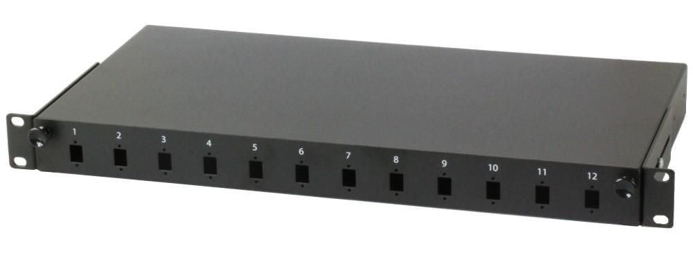 Cassetto Rack 19'' Fibra Ottica 12 porte LC Duplex/SC Simplex Nero - Intellinet I-CASE FO-12SCS