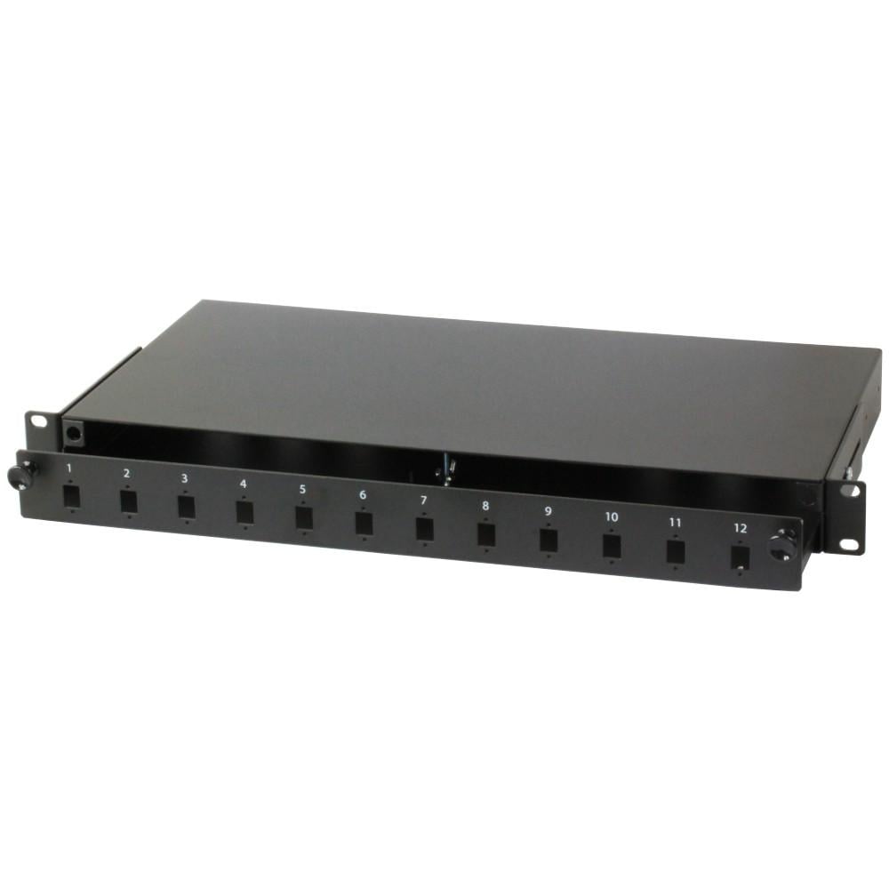 Cassetto Rack 19'' Fibra Ottica 12 porte LC Duplex/SC Simplex Nero - Intellinet I-CASE FO-12SCS