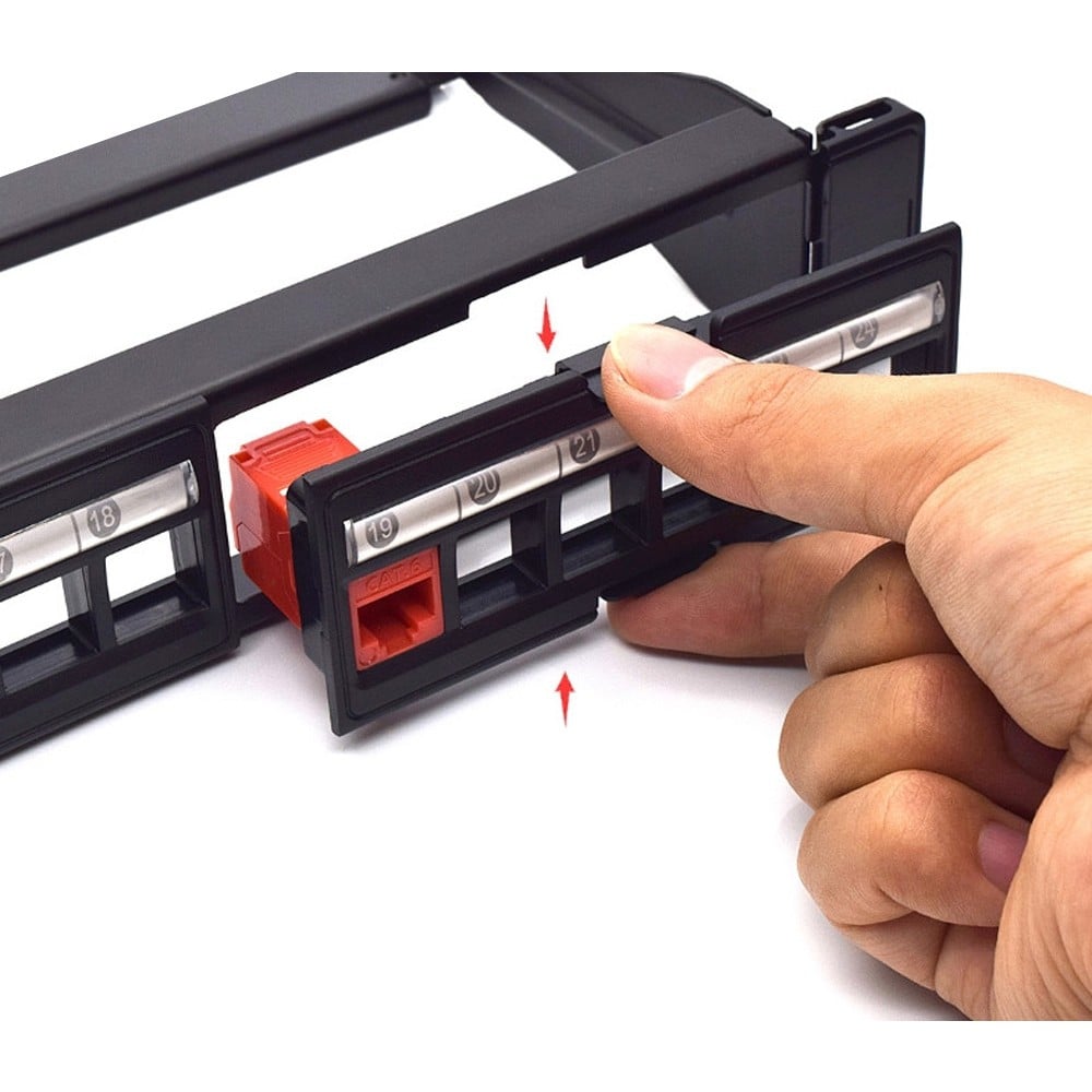 Pannello Frontale Adattatore 6 Posti RJ45 Keystone UTP per Pannello Patch - Techly Professional I-CASE FO-48ADP-RJ45