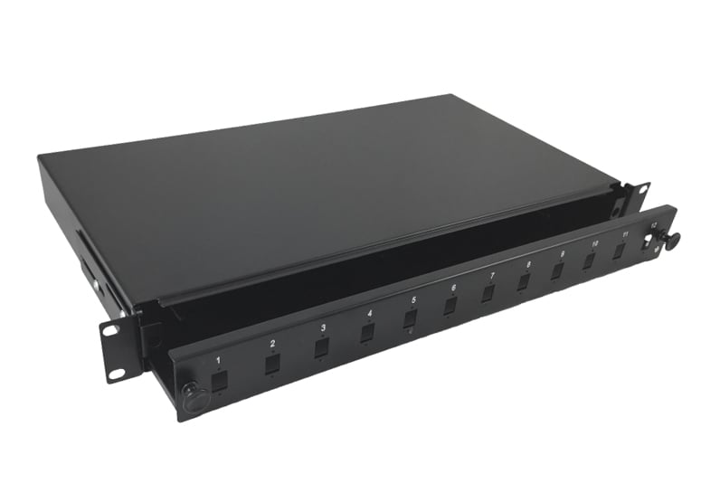 Cassetto Ottico 19'' 12 porte LC Duplex Nero - Intellinet I-CASE FO-B12SCLC